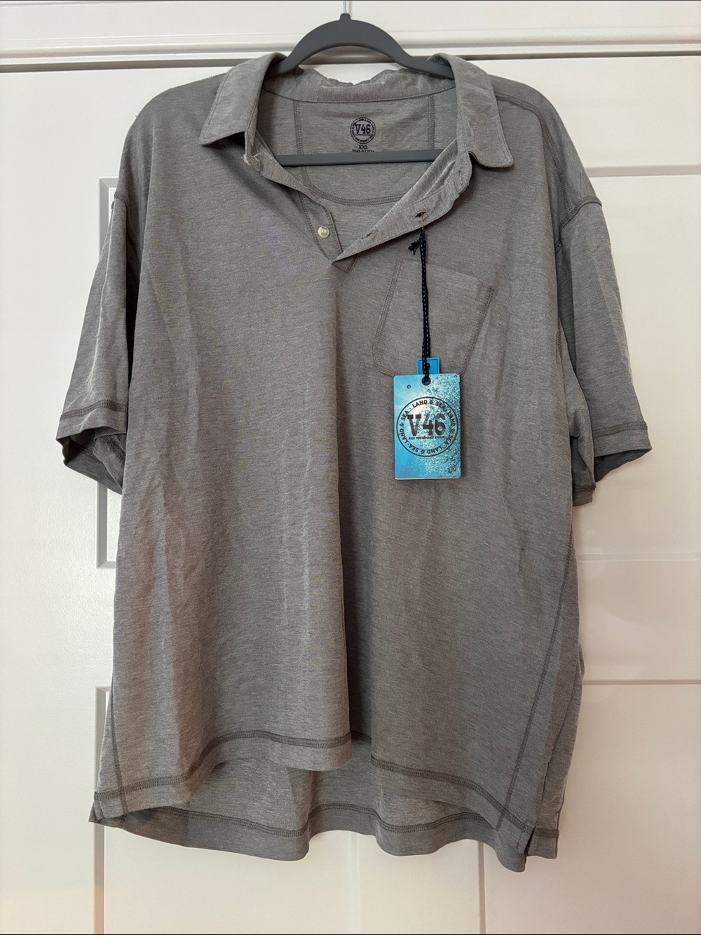 Men's Gray Short-Sleeve Polo Shirt -